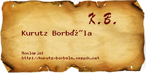 Kurutz Borbála névjegykártya