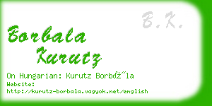 borbala kurutz business card